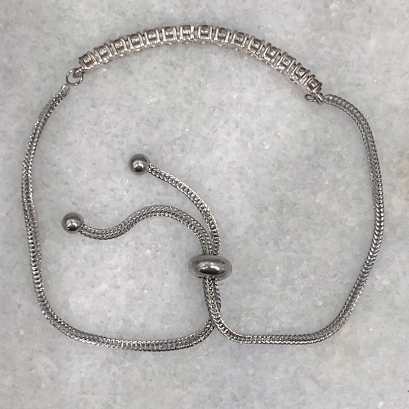 SWAROVSKI Antique Pink Crystal Sterling Silver BOLO Bar Bracelet - Picture 8 of 14